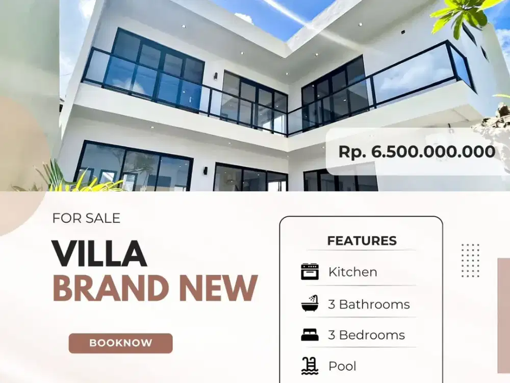 FOR SALE VILLA BRAND NEW PEREREN DEKAT PANTAI LIMA CANGGU BALI