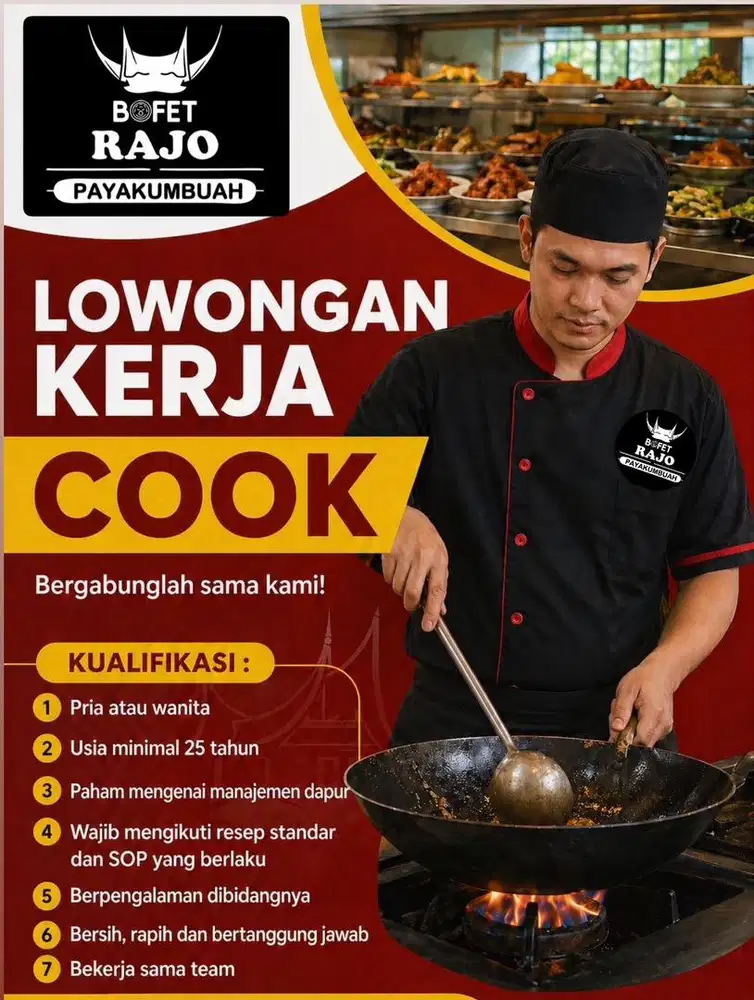 Lowongan cook dan cook helper