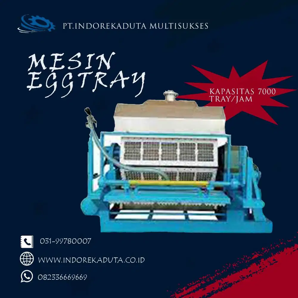 MESIN EGG TRAY KAPASITAS 7000 OTOMATIS (SINGLE LAYER)