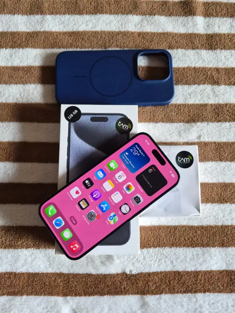 iPhone 15 Pro Resmi iBox 128GB Blue Titanium