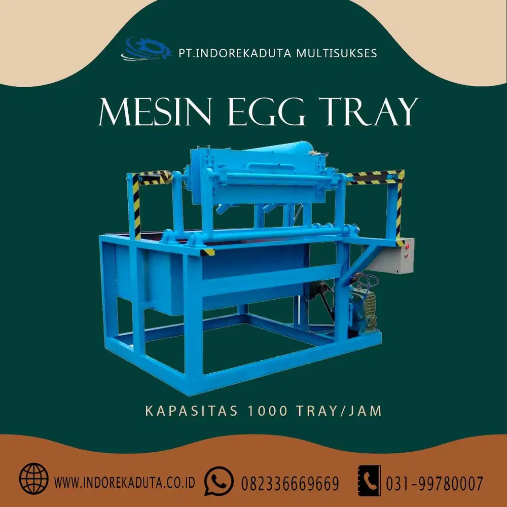 MESIN EGG TRAY KAPASITAS 1000 OTOMATIS (SINGLE LAYER)