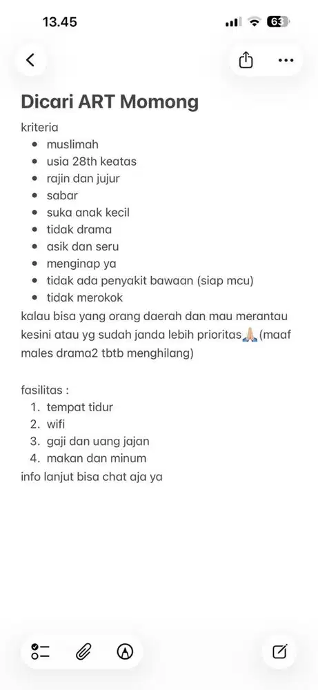 dicari art momong