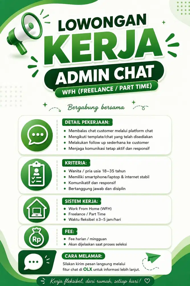 Admin Chat Promosi (WFH / Part Time / Freelance)