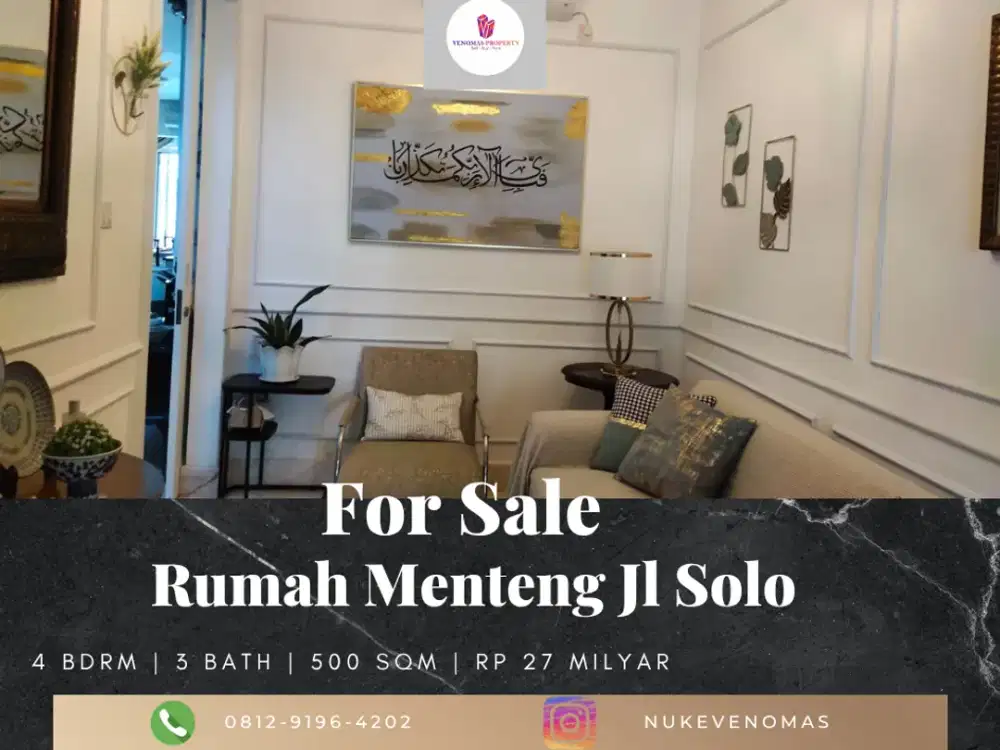 Dijual Rumah Cozy Menteng Jakarta Pusat jln solo