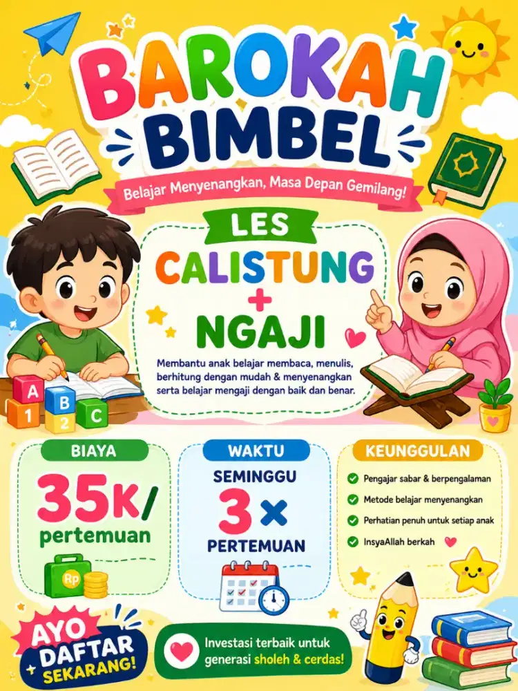 Les privat Calistung+ Ngaji