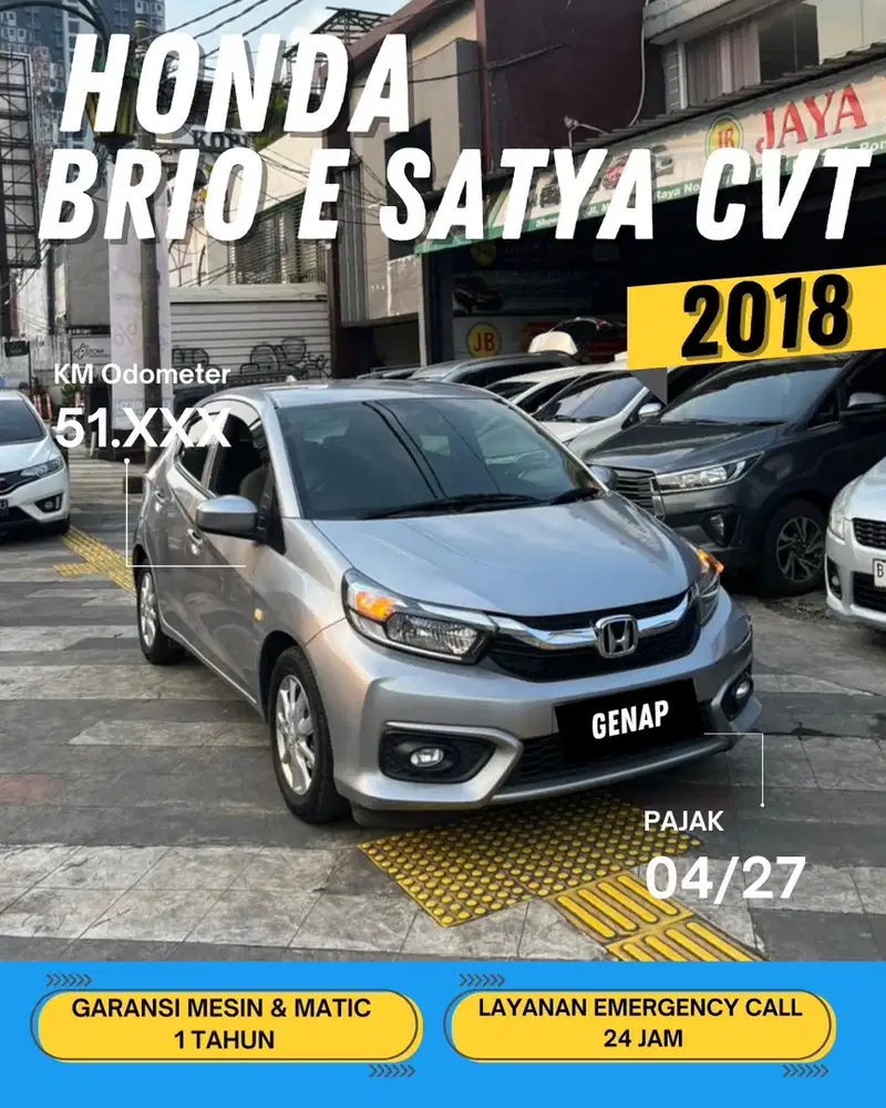 HONDA BRIO E SATYA CVT MATIC 2018 GENAP