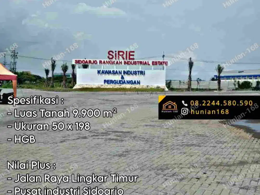 Tanah Kavling Industri Gudang Pergudangan Sirie Safe n Lock CIP Raya Lingkar Timur Sinar Buduran Gedangan Sidoarjo Kota