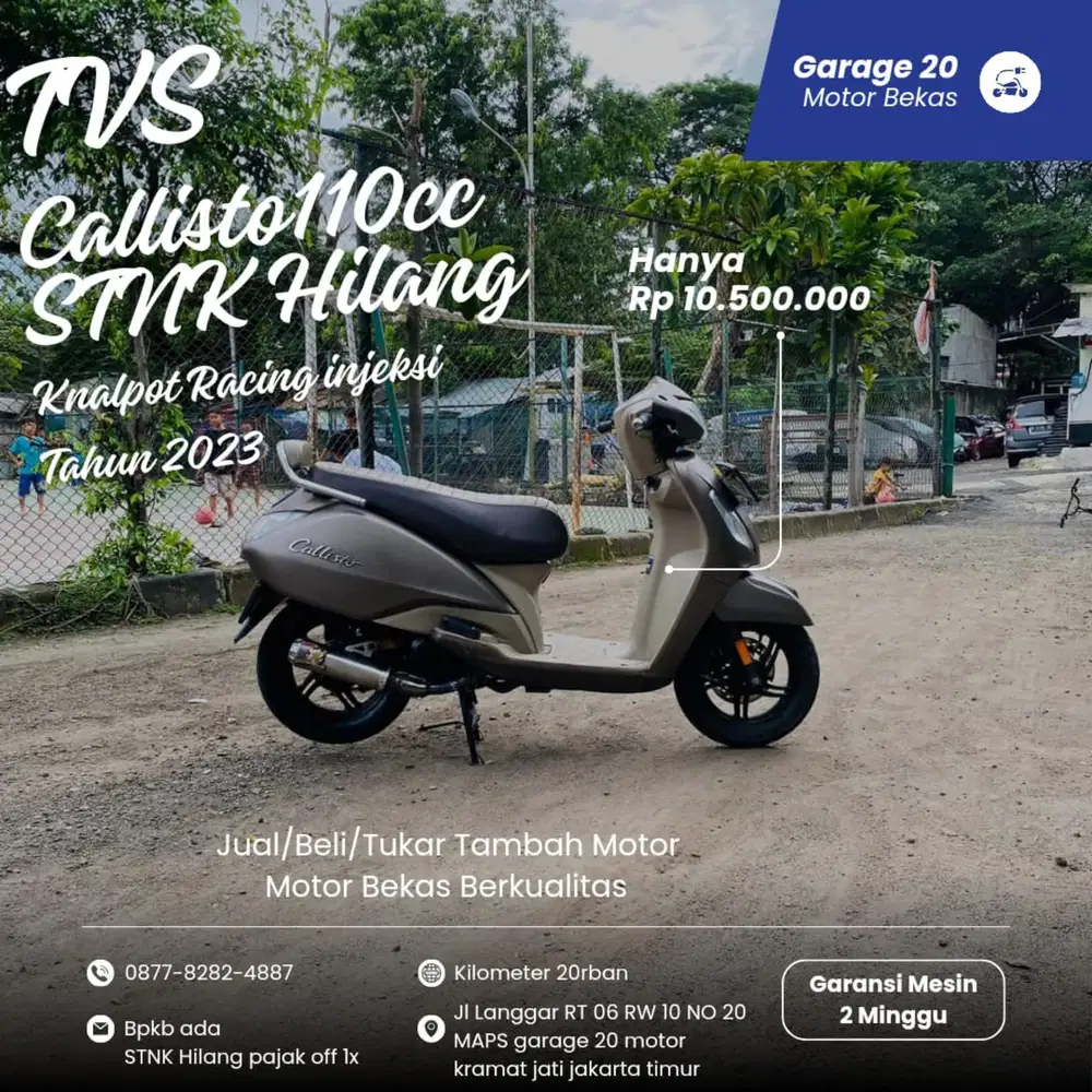 TVS Caliisto 110cc STNK Hilang Tahun 2023