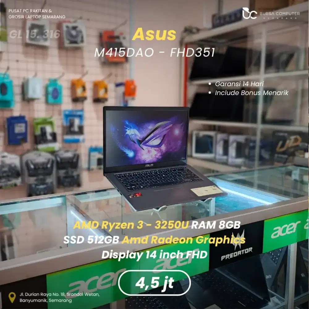 ASUS M415DAO-FHD351 | Ryzen 3 3250U 8GB 512GB