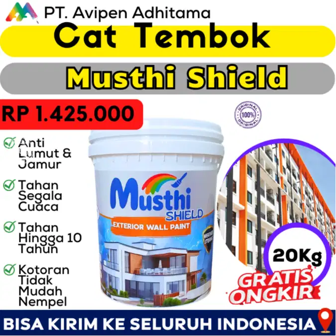 Cat Tembok Eksterior Musthi Shield Anti Bocor dan Tahan Panas