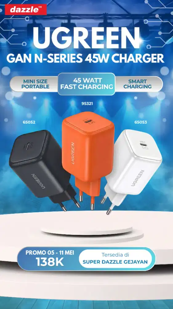 UGREEN GAN N-SERIES 45W TYPE C CHARGER