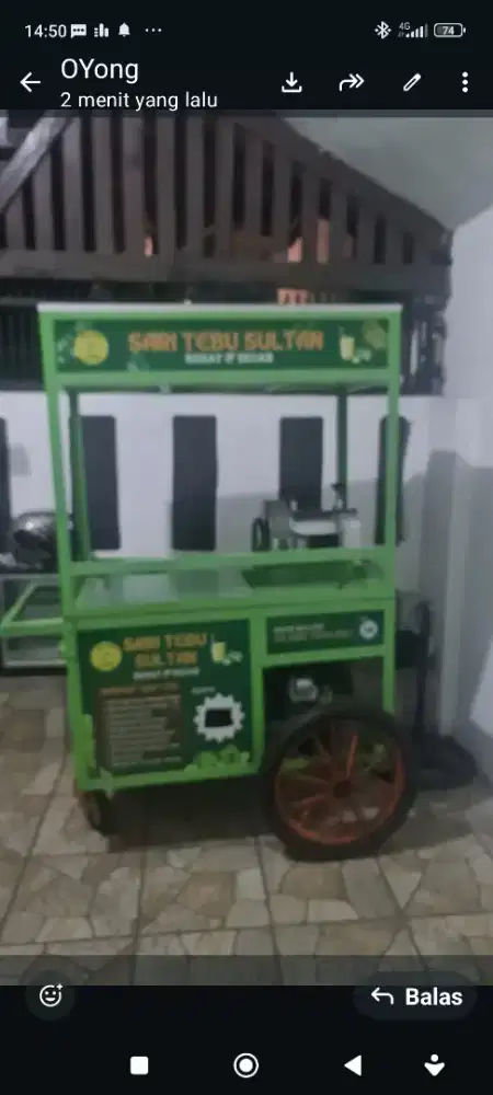 Dijual Murah Gerobak Usaha utk Es Tebu fullset berikut mesin siap pake
