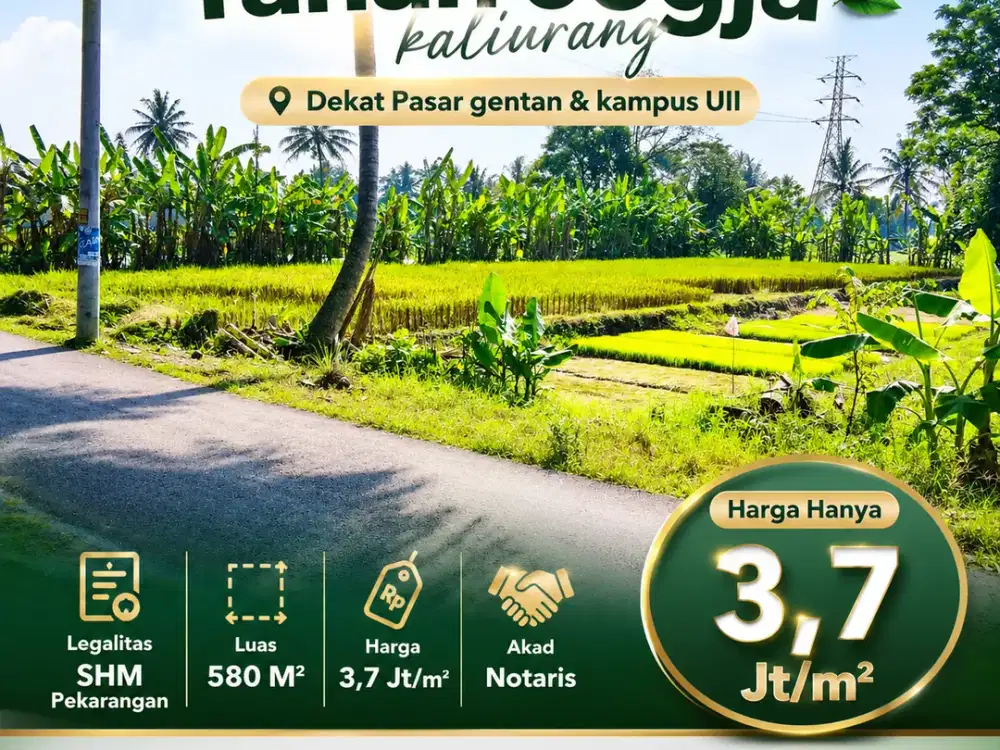 tanah kaliurang km 9  dekat pasar gentan & kampus UII