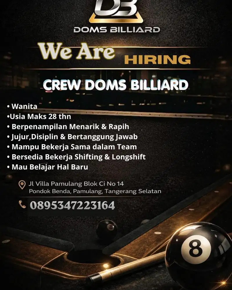 Crew Doms Billiard