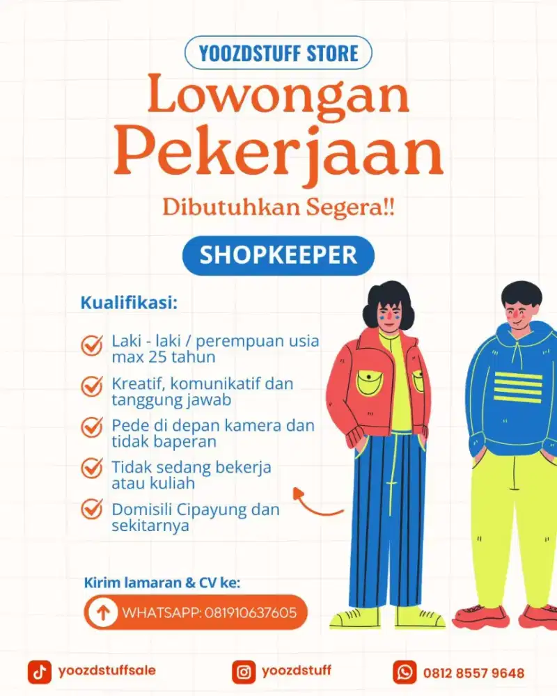 Lowongan kerja shopkeeper