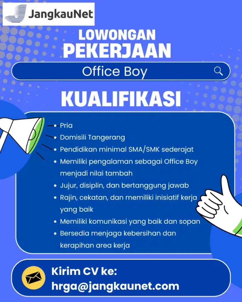 Lowongan kerja Office Boy