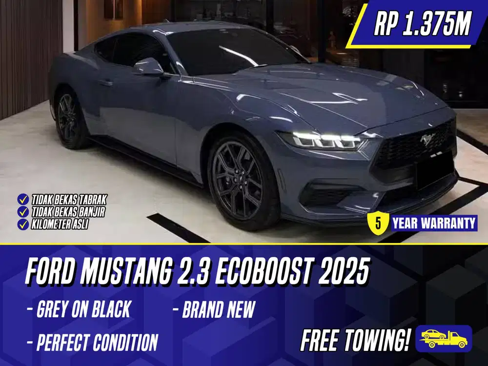 Ford Mustang 2.3 Ecoboost 2025 NIK 2024 Grey on Black Abu-abu Abu