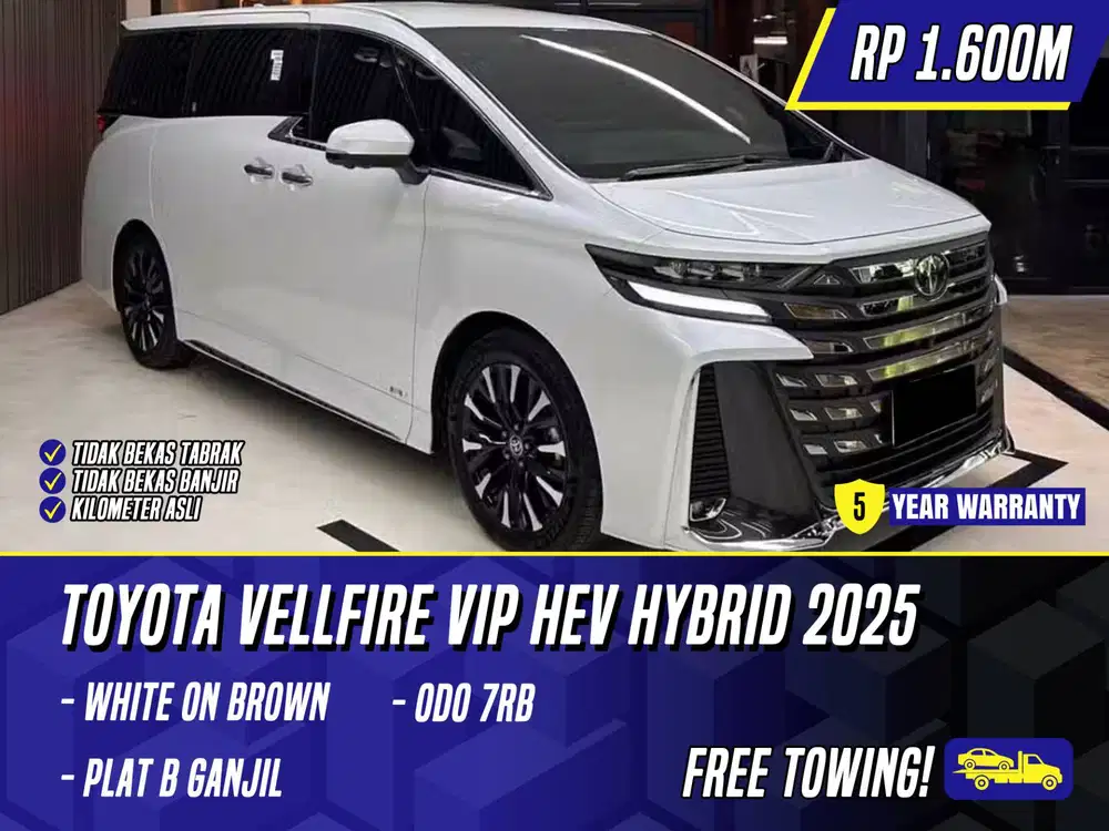 Toyota Vellfire HEV Hybrid Executive Lounge VIP 2025 White Brown Putih