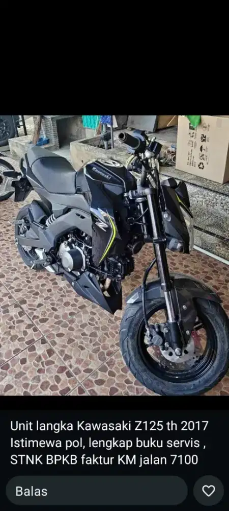 Kawasaki Z125 th 2018 istimewa KM 7xxx lengkap full orisinil