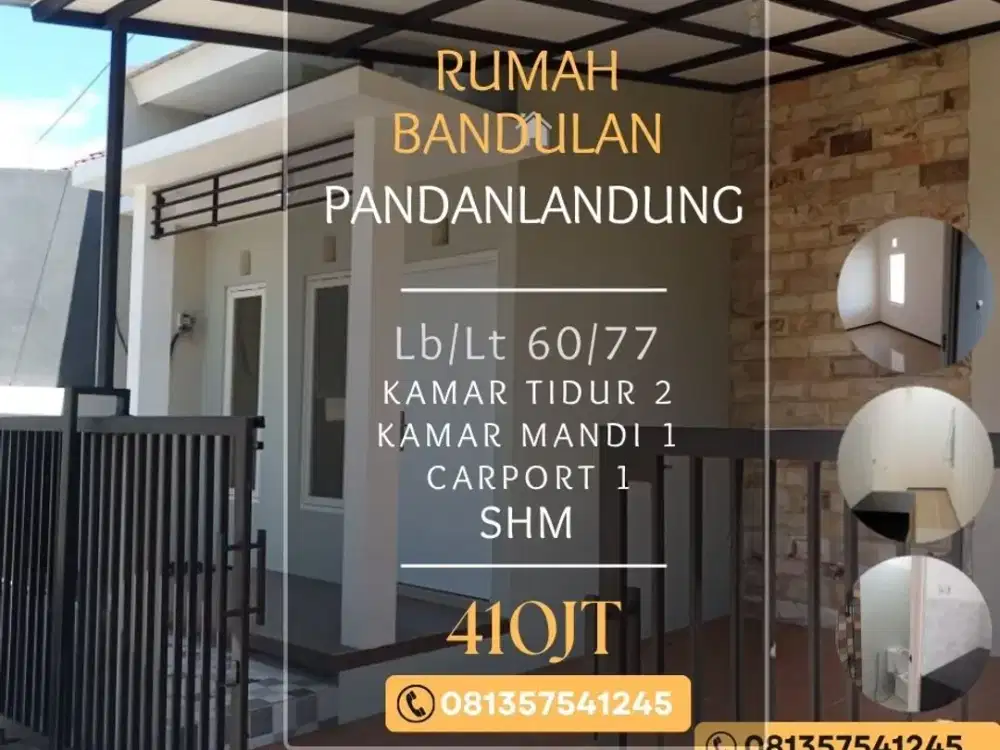 Rumah dijual bandulan pandanlandung kampus UB2 MCP Dieng 410jt  Lokasi strategis, kawasan padat penduduk, bebas banjir  1 lantai Luas Tanah 77 Luas Ba