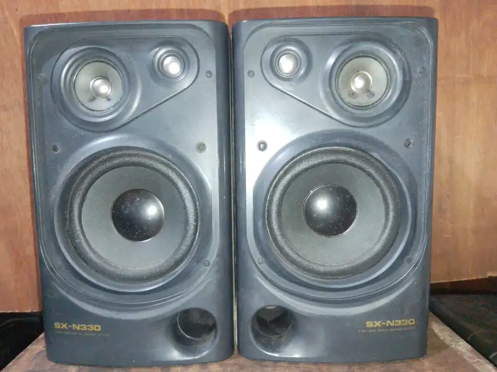 Aiwa Black Speaker 3 way, full ori, box utuh, build up Japan