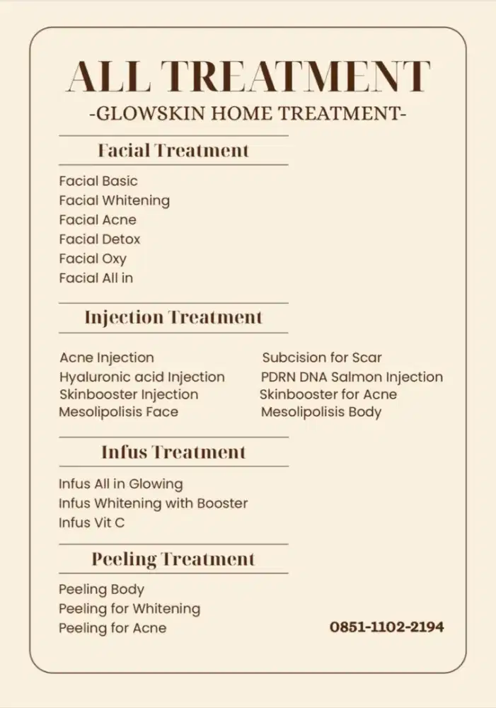 Home service facial