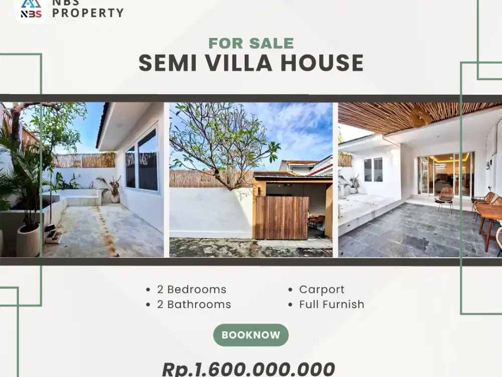 FOR SALE SEMI VILLA HOUSE FULL FURNISHED 1ST FLOOR AT TANGKUBAN PERAHU STREET, DENPASAR