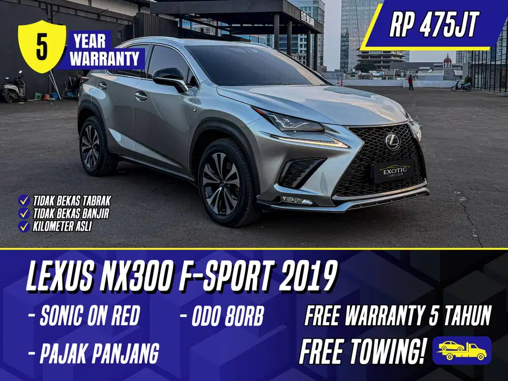 Lexus NX300 F Sport 2019 Sonic Titanium on Red Abu-abu Abu FSport