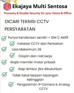 Dibutuhkan Segera Teknisi CCTV