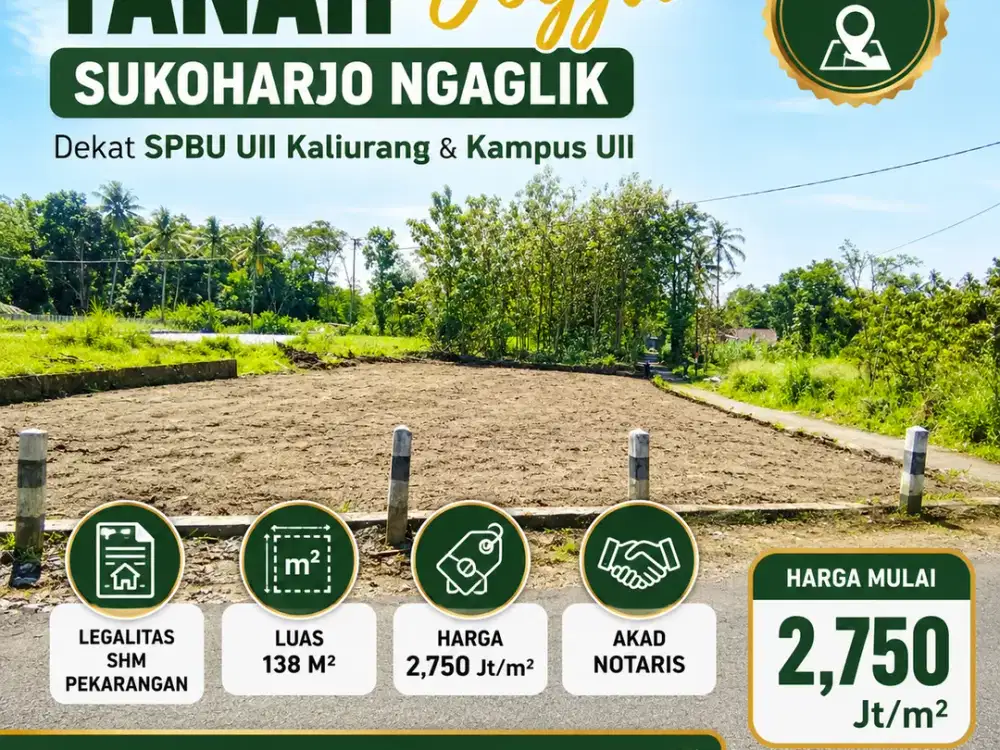 Tanah Yogyakarta sleman Area timur Jl kaliurang km14