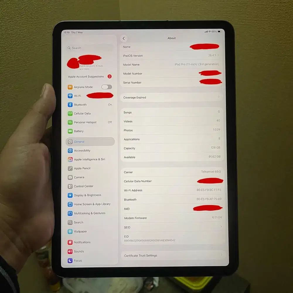 iPad Pro M1 iPad Pro 2021 M1 128GB Wifi Cell inter