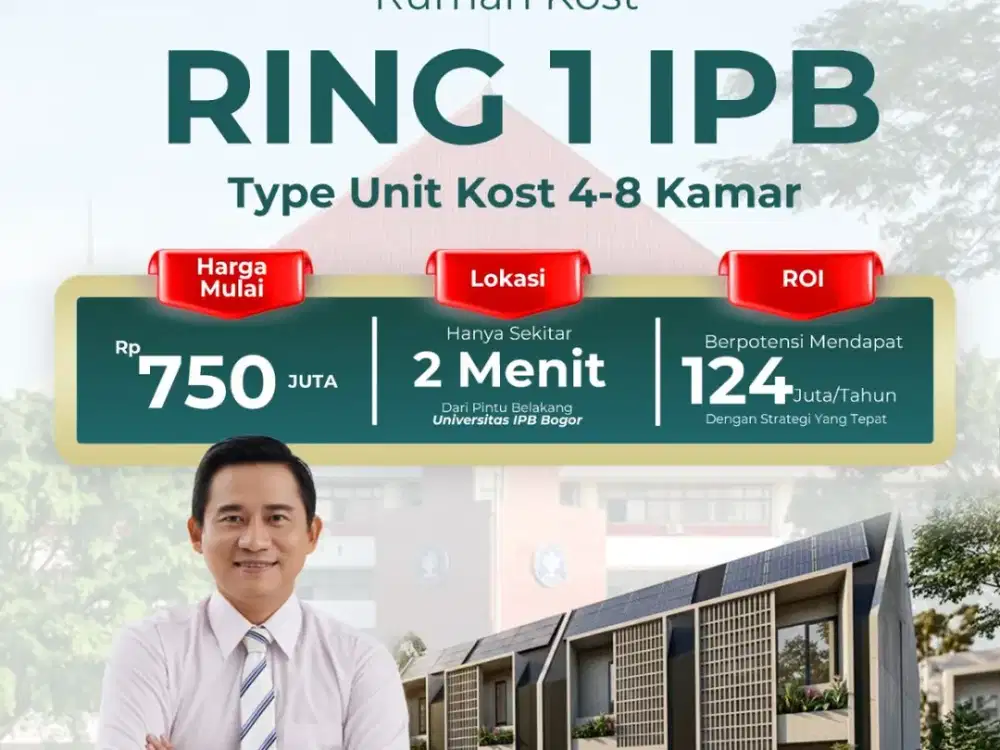 Rumah Kost Eksklusif Dekat IPB Bogor - Passive Income 124 Juta/Tahun