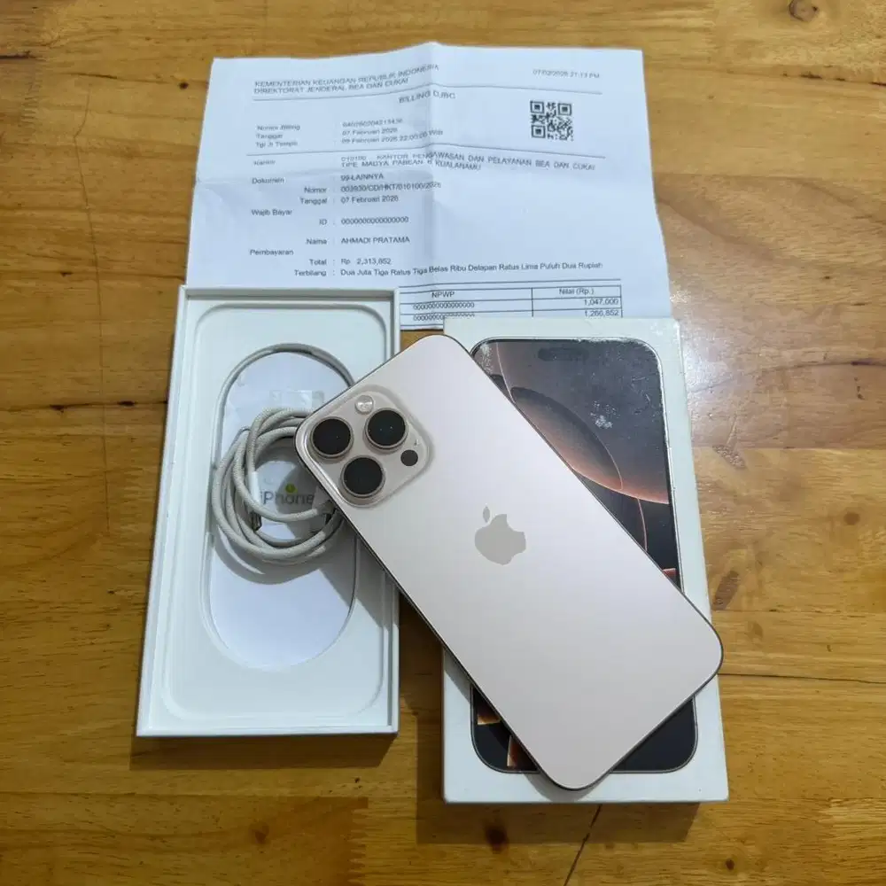 iPhone 16 PRO MAX 256GB Dual Sim Aktif Resmi Bea Cukai Garansi Aktif
