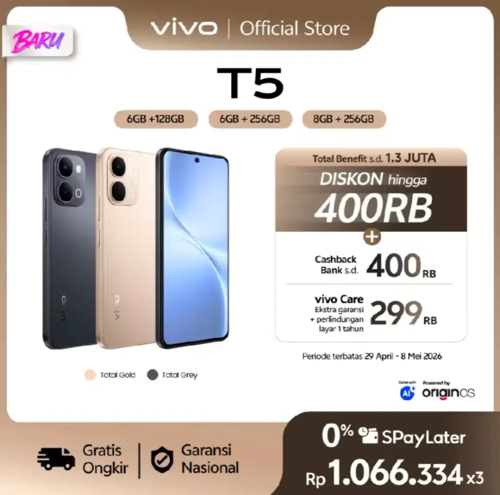 Vivo T5 Gold 6/128 (Harga Termurah)