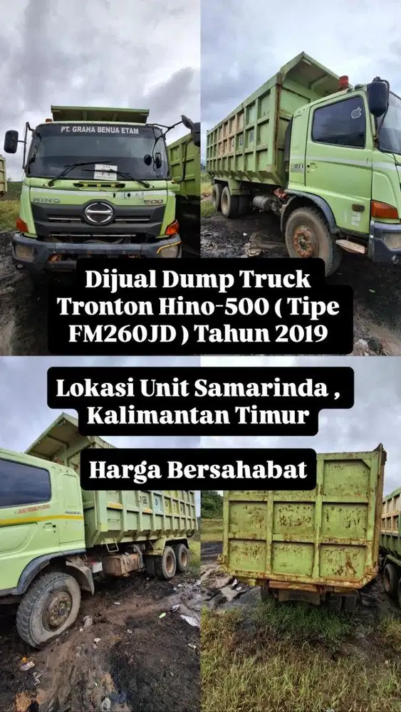 Dijual DumpTruck Tronton Hino-500 (Tipe FM260JD) Tahun 2019