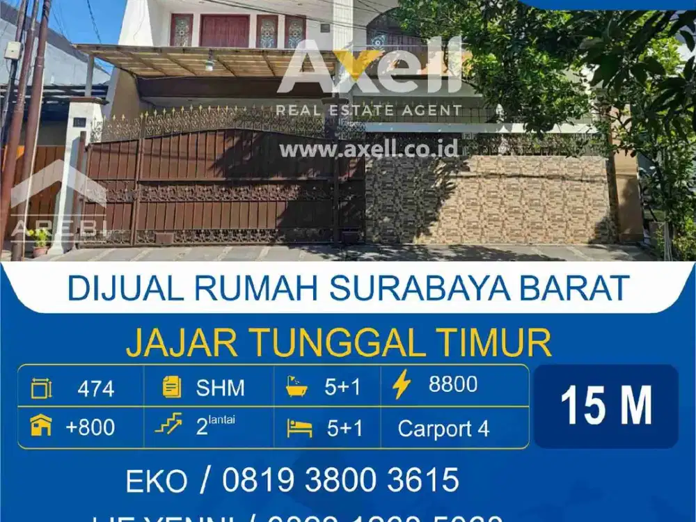 Rumah Jajar Tunggal Timur Dijual