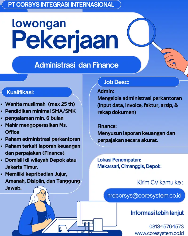 Lowongan Pekerjaan Admin dan Finance