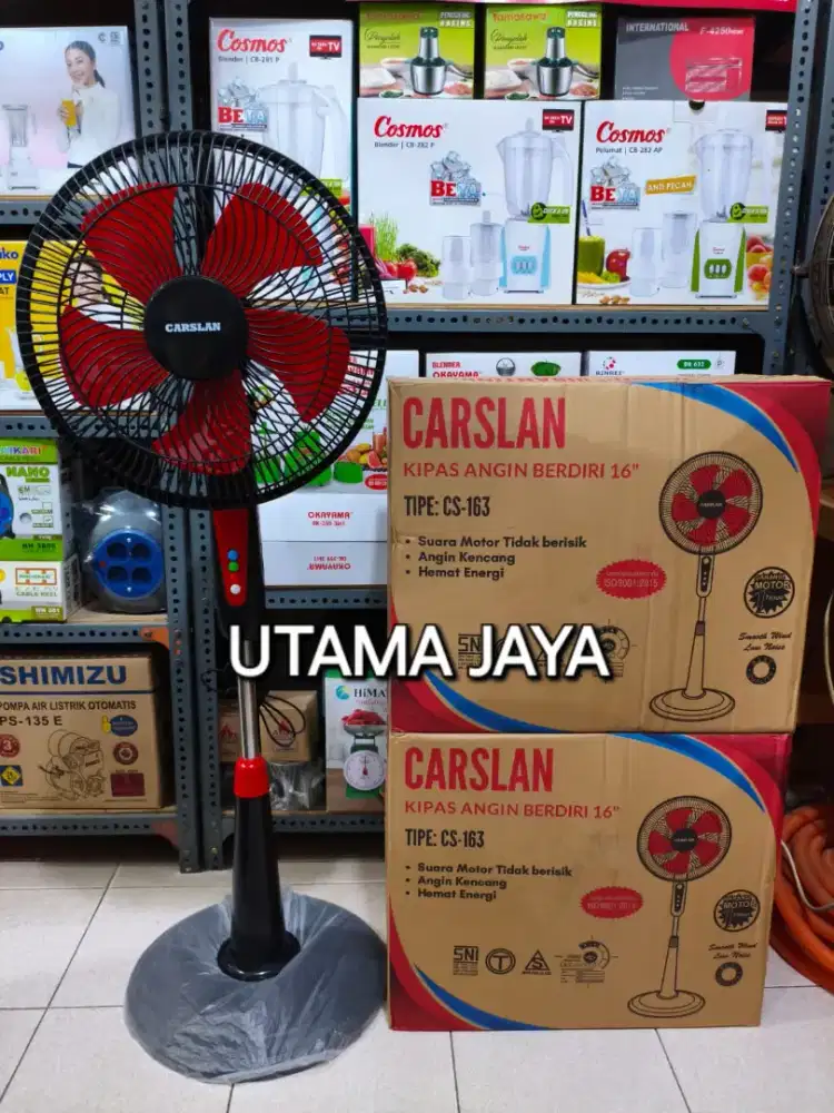 KIPAS ANGIN BERDIRI MURAH MERK CARSLAN 16 INCH BARANG BARU