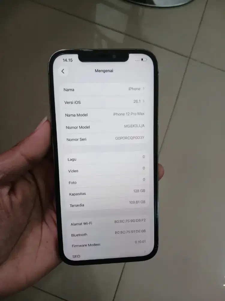 Iphone 12 pro max 128 mulus fullset inter