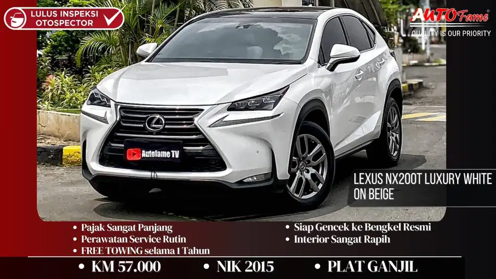 Lexus NX200t Luxury NIK 2015 White On Beige