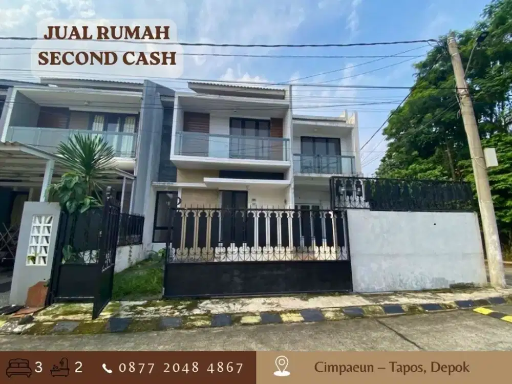 Jual Rumah Cash 2lantai HOOK LT149 di Perum Permata Cimanggis dkt Tol