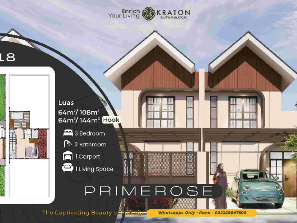 TYPE PRIMEROSE Rumah 2 Lantai Kraton Superblok Krian