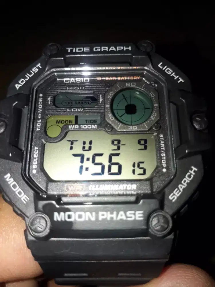 CASIO moon phase and tide graph
