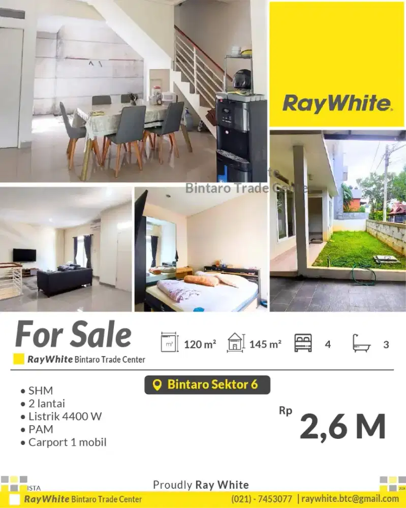 Jual cepat rumah dalam cluster Bintaro Sektor 6. Nego sampai deal
