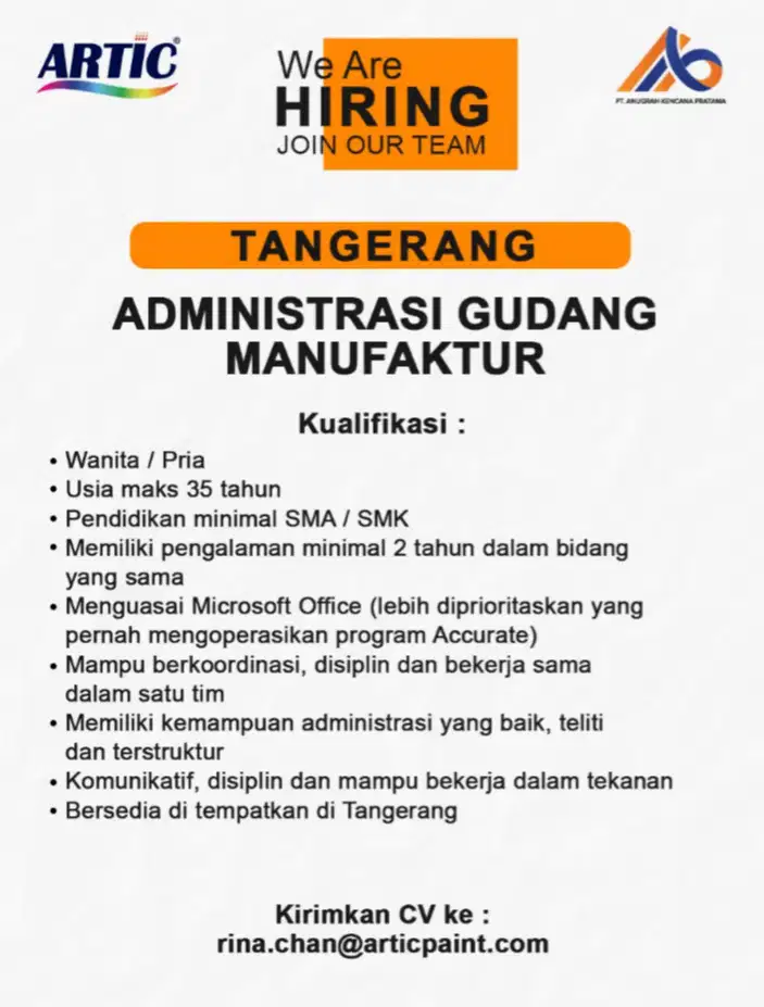 LOWONGAN KERJA TANGERANG