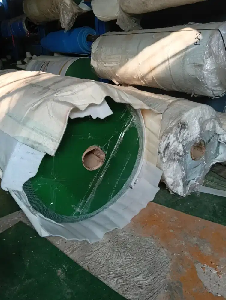 Belt PVC hijau fabric (Ukuran custom)