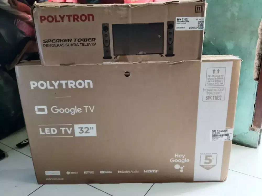 tv polytron seri GOOGLE.limited edition DUAL SPAKER TOWER.no minus