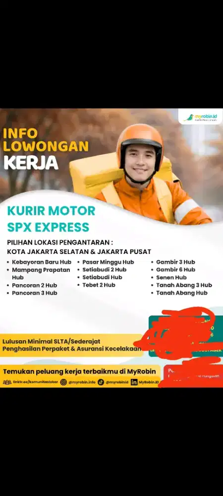 Loker kurir spx untuk Jakpus dan Jaksel