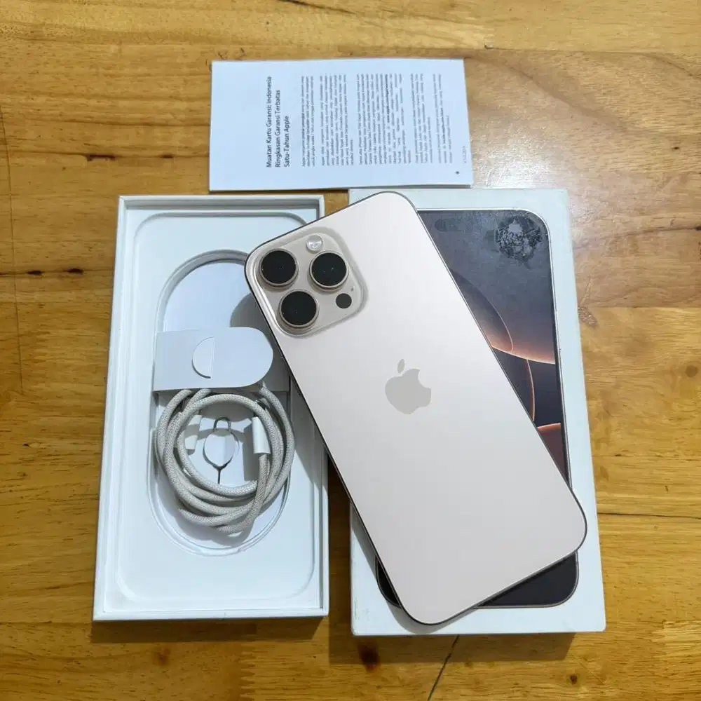 iPhone 16 PRO MAX 256GB Desert Titanium Mulus Garansi iBox 6 Bulan