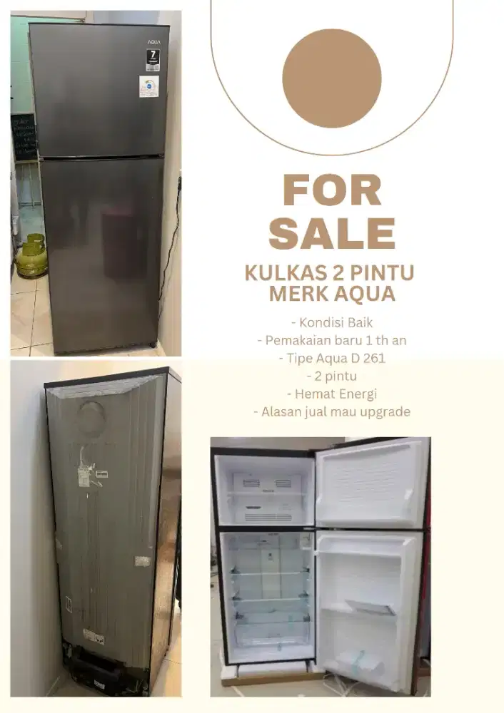 Dijual kulkas Aqua 2 pintu